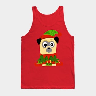 Christmas is coming, pug dressed up as elf Tank Top